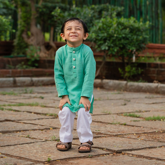 Firozi Bloom Kurta set