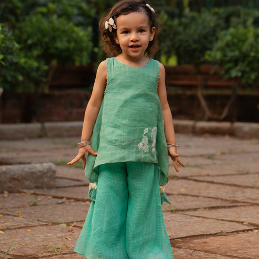 Firozi Bloom Plazzo set