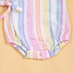 Rainbow Ribbons Kimono Romper