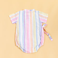 Rainbow Ribbons Kimono Romper