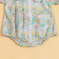 Petal Pops Cyan Romper