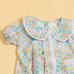 Petal Pops Cyan Romper