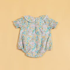 Petal Pops Cyan Romper