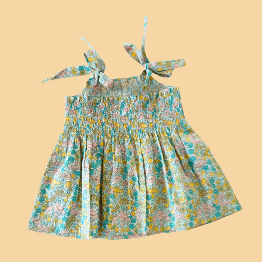 Cyan Smocked Dress