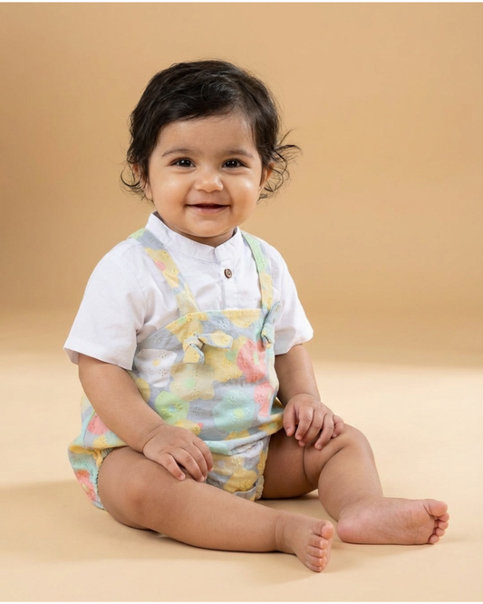 Butterfly Bloom Suspender Romper Set