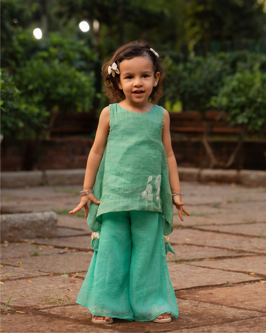 Firozi Bloom Plazzo set