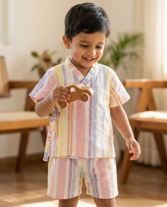 Rainbow Ribbons Kimono co-ord Set