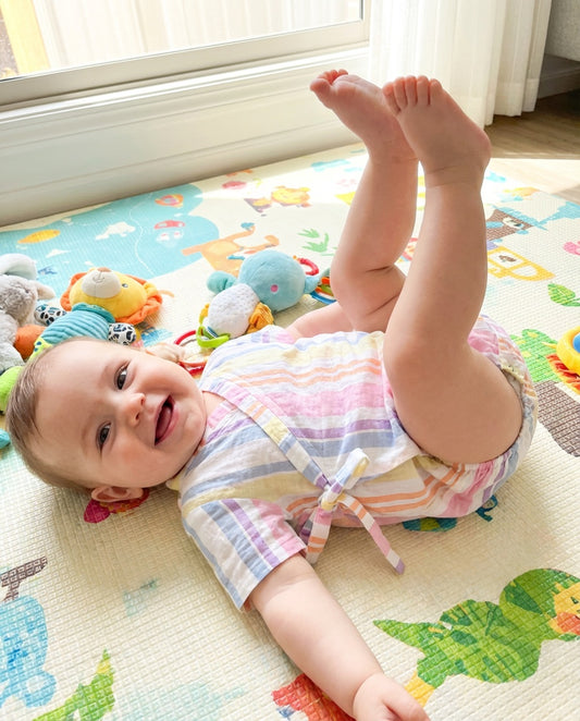 Rainbow Ribbons Kimono Romper