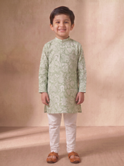 Green Printed Kurta