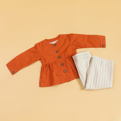 Rust Peplum Set