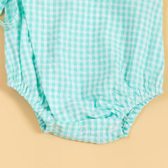 Minty Meadows Gingham Kimono Romper