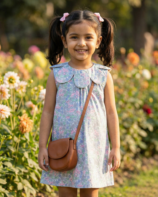 Flower neckline dress