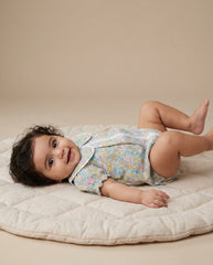 Petal Pops Cyan Romper