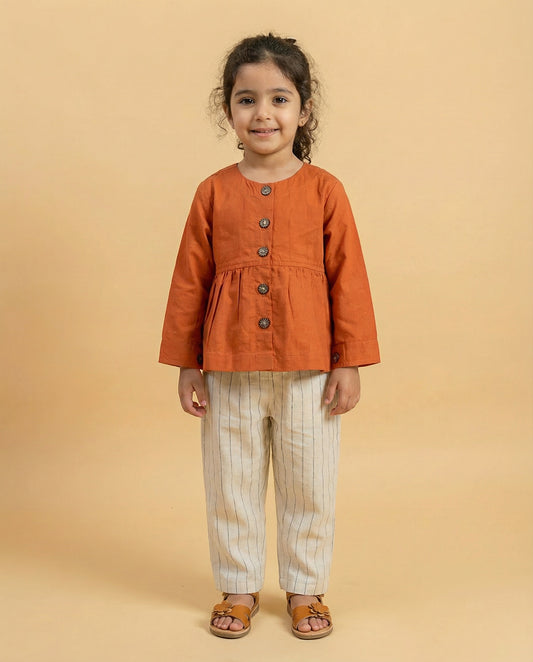 Rust Peplum Set